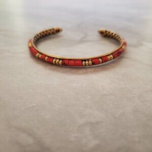 💖 Stella and Dot Beaded Beads Coral Exoctic Antiqed Bracelet 💖